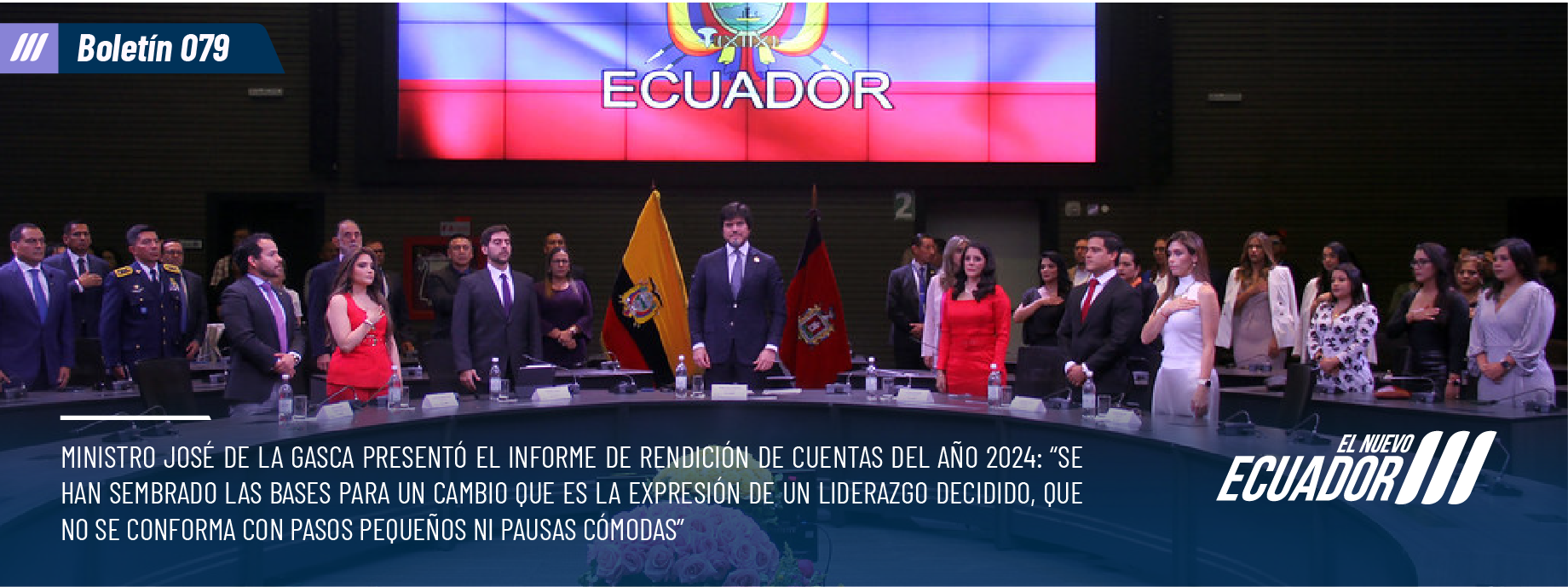 Ministro José De La Gasca presentó el informe de rendición de cuentas del año 2024: Se han sembrado las bases para un cambio que es la expresión de un liderazgo decidido, que no se conforma con pasos pequeños ni pausas cómodas