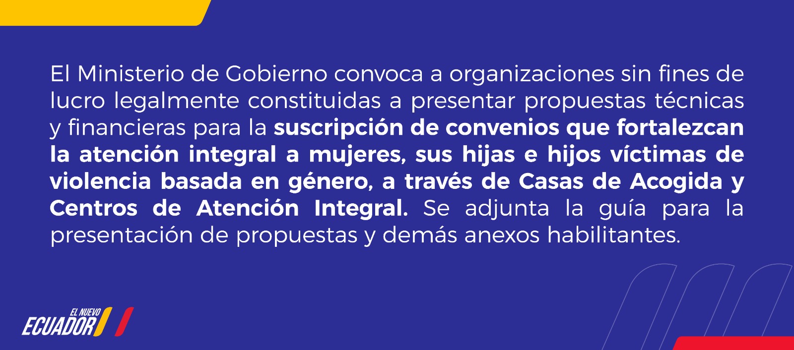 Convocatoria a organizaciones sin fines de lucro